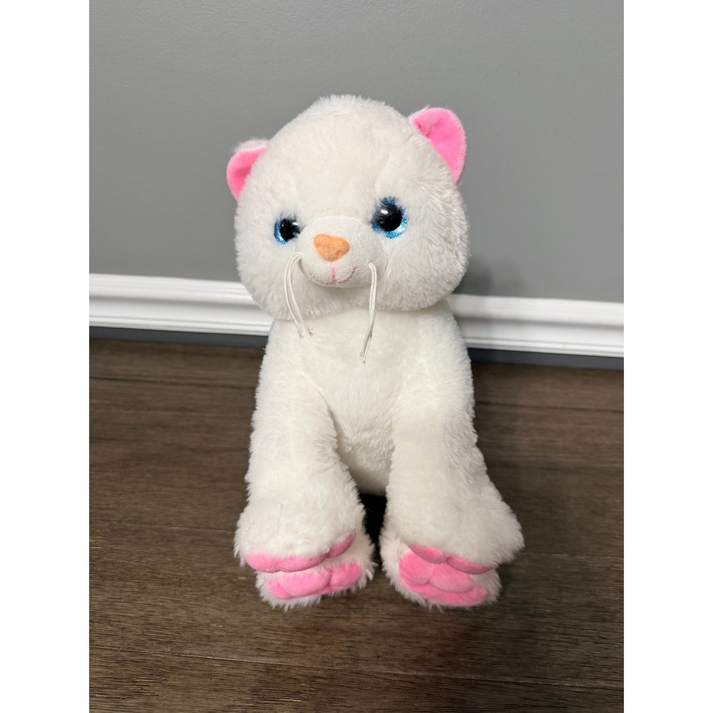 The Bear Factory‎ White Kitten with Pink PawsPlush